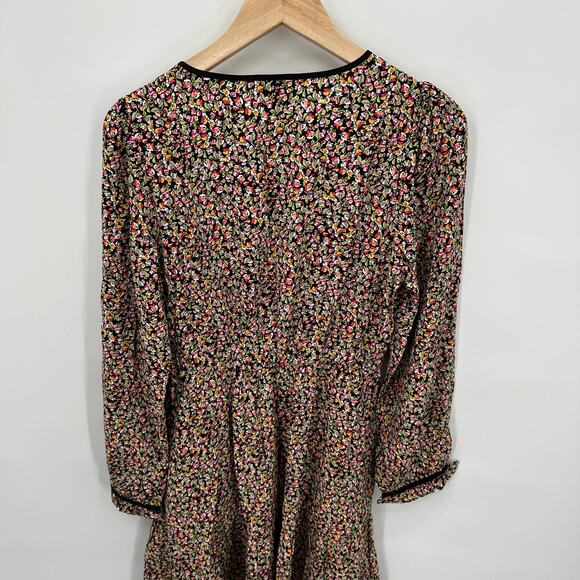 J. CREW NWT BT845 Floral Print Long-sleeve Tie-Neck Dress  // 6 - Picture 11 of 12